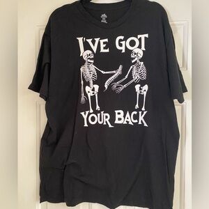 Funny Skeleton Shirt “I’ve Got Your Back” 
Black T-Shirt Size XL 46/48